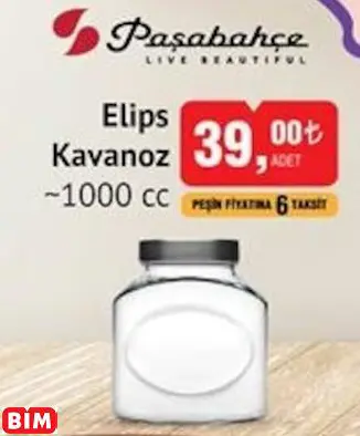 PAŞABAHÇE ELİPS KAVANOZ ~1000 CC